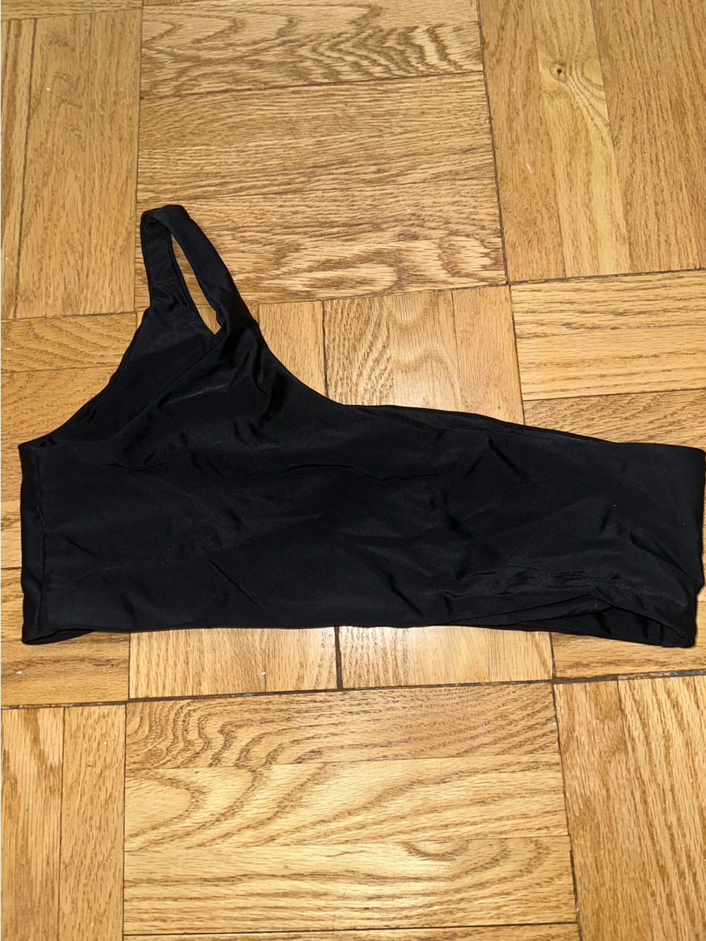 Zaful Black One-Shoulder Seamless Bandeau/Bikini Top